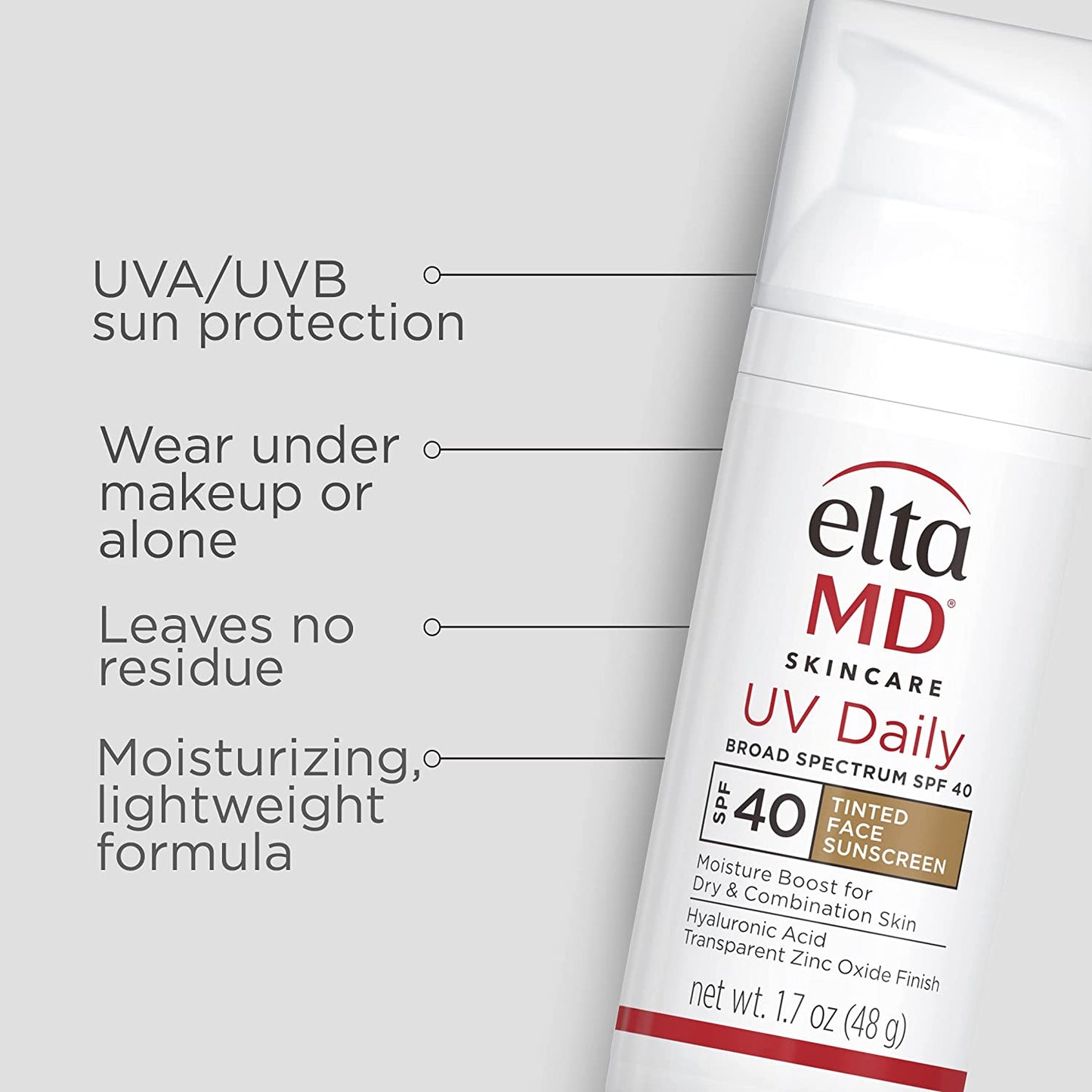 UV Daily SPF 40 Tinted Face Sunscreen Moisturizer, Tinted Moisturizer for Face with SPF, Great for Dry, Combination, and Normal Skin