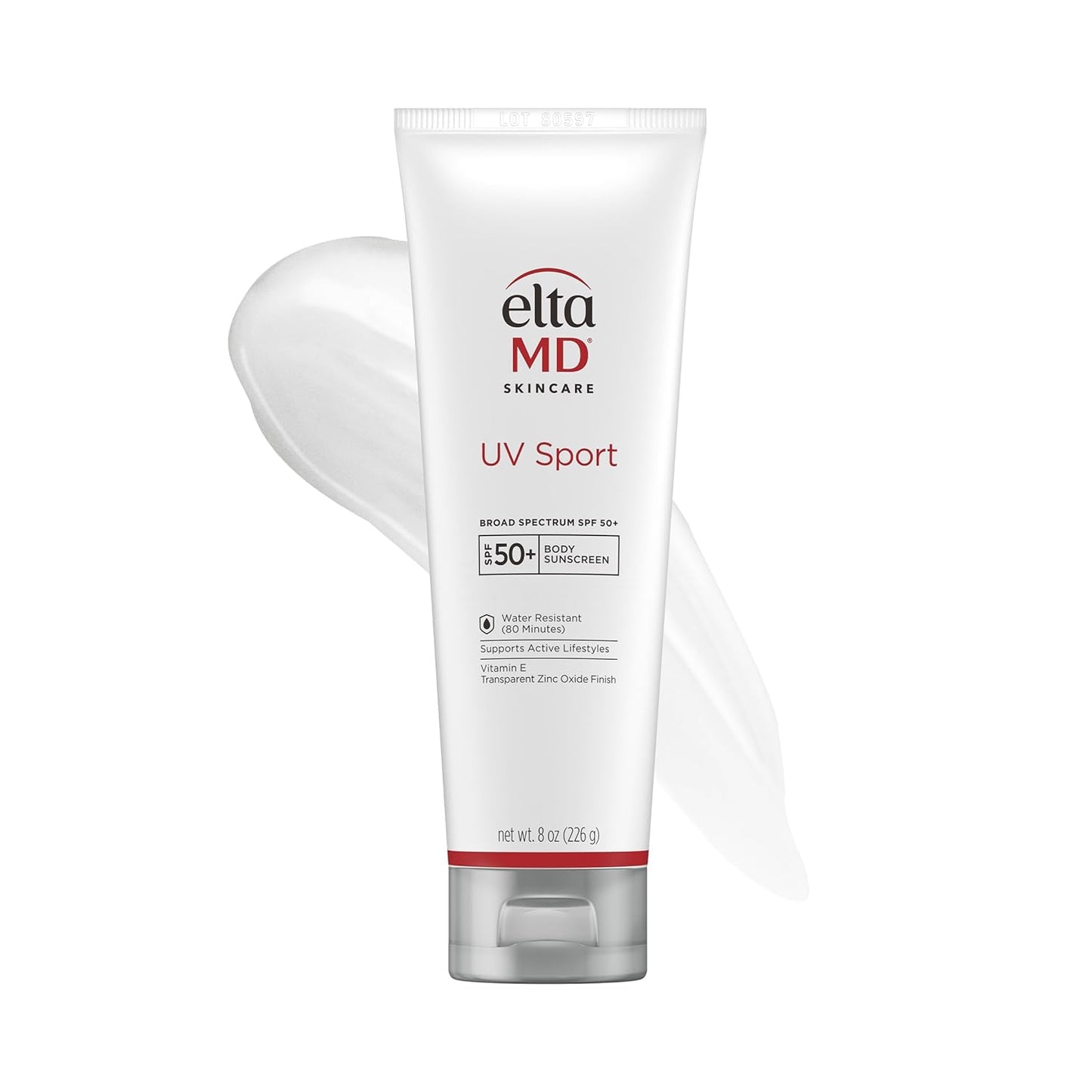 UV Sport Body Sunscreen, SPF 50 Sport Sunscreen Lotion, Sweat Resistant and Water Resistant up to 80 Minutes, Formulated with Zinc Oxide, Oil Free, Full Body Sunscreen