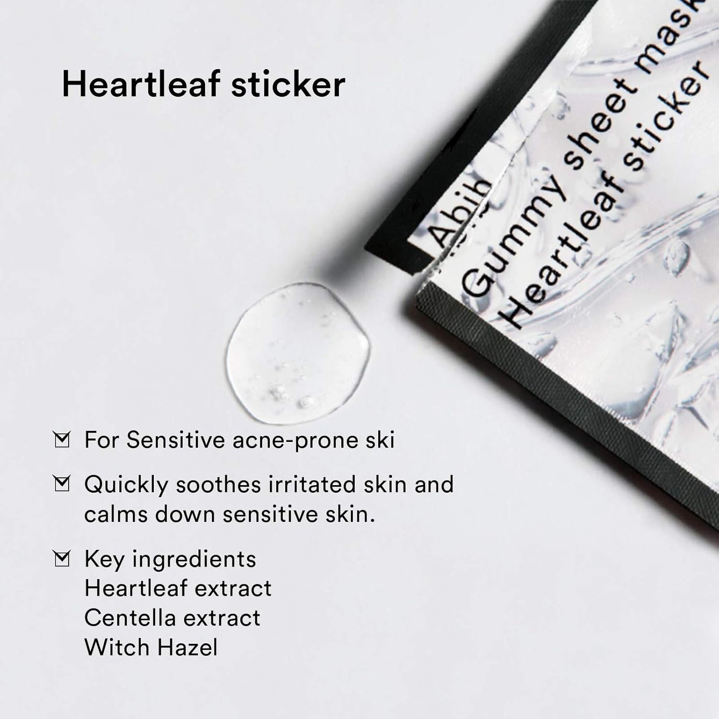 ABIB Gummy Sheet Mask Heartleaf Sticker 10 Sheets