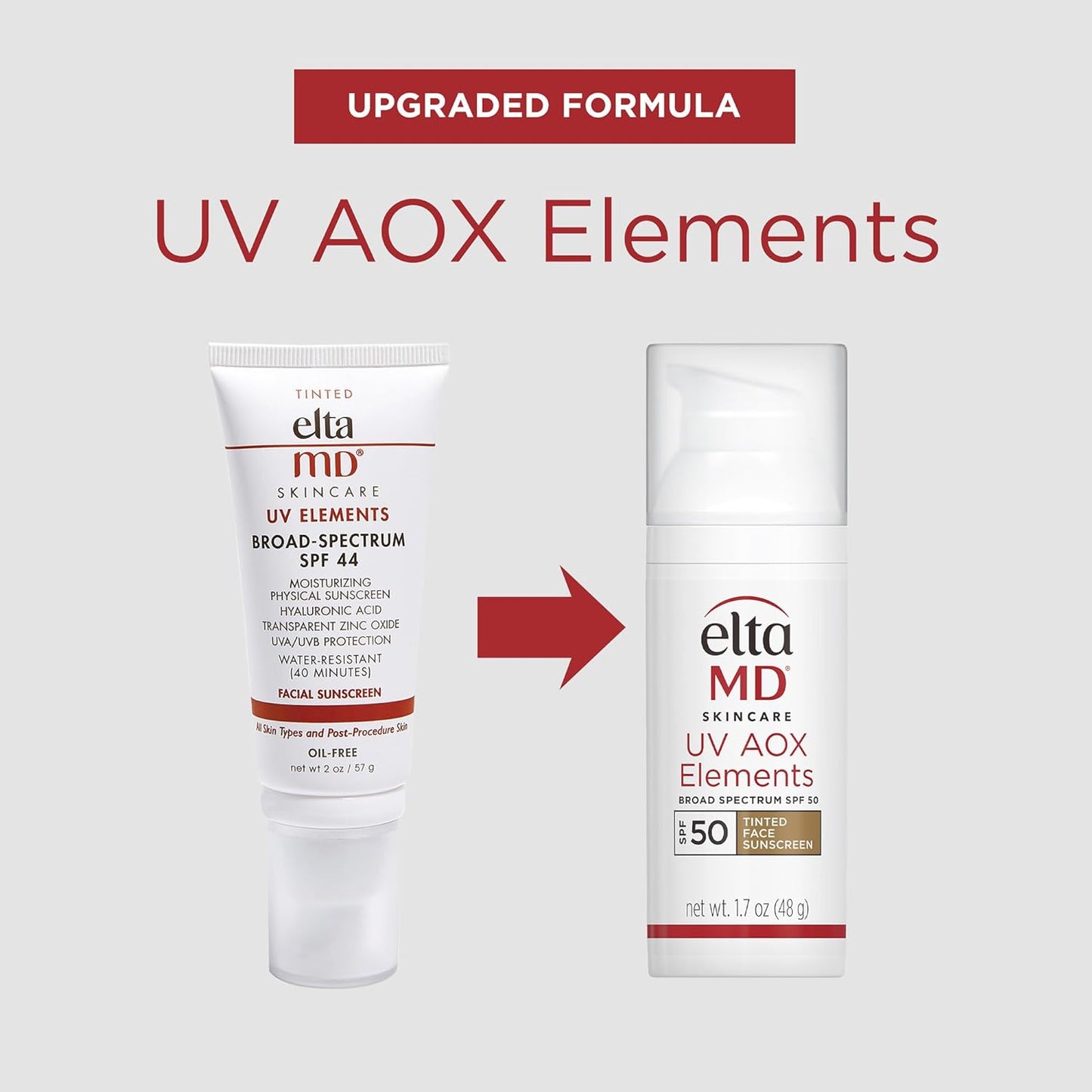 UV AOX Elements Tinted Mineral Face Sunscreen, SPF 50, Tinted Sunscreen for Face with Antioxidants, 1.7 Oz Pump
