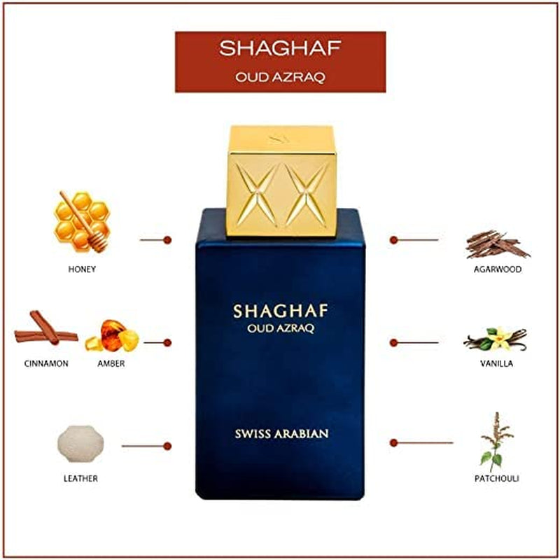 Swiss Arabian Shaghaf Oud Azraq for Unisex - 2.5 Oz EDP Spray (Limited Edition)