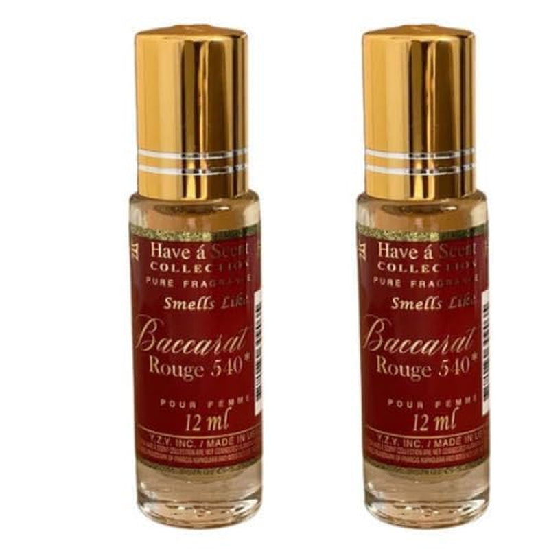 Best Pack of 2 Baccarat 540 Travel Size Perfume Oil 12 Ml Long Lasting Scent Oil Travel Size Set, 12Ml Bottles, Long Lasting Scent Eau De Parfum